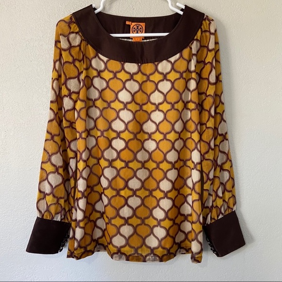 TORY BURCH Silk / Wool Blend long sleeve top - Picture 2 of 4